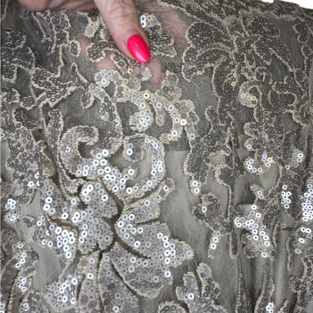 Tadashi Shoji Waverly Sequin Embroidered Gown - Size 2 - Picture 15 of 16